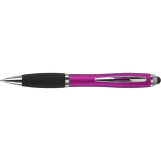 Długopis z gumowym uchwytem i kolorowym korpusem, touch pen