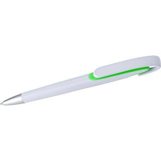 Długopis ze srebrną końcówką i kolorowym elementem pod klipem