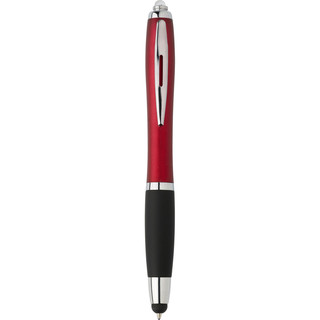 Długopis, touch pen, z lampką, wygodnym gumowym uchwytem i metalowym klipem