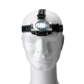 Latarka na głowę z regulowanym paskiem, 8 LED, w plastikowym pudełku