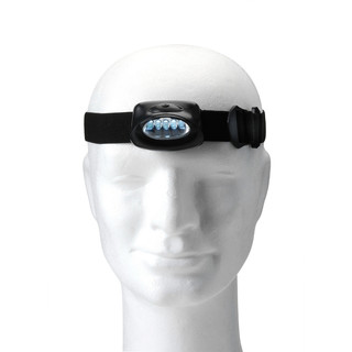 Latarka na głowę z regulowanym paskiem, 5 LED, w plastikowym pudełku