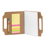 Notes / notatnik (70 kartek) z uchwytem, 25 karteczek samoprzylepnych 10 x 7,5 cm, 125 mini karteczek samoprzylepnych 7,5 x 1,5 cm oraz długopis