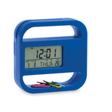 Zegar z wyświetlaczem LCD z dołączonymi spinaczami i miejscem na kartki z notatkami