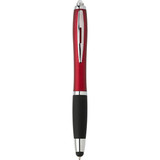 Długopis, touch pen, z lampką, wygodnym gumowym uchwytem i metalowym klipem