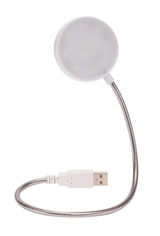 Lampka USB, PLATE, biały/srebrny