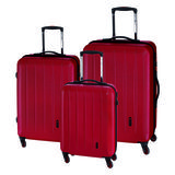 3-częściowy zest. walizek CORK, czerwony