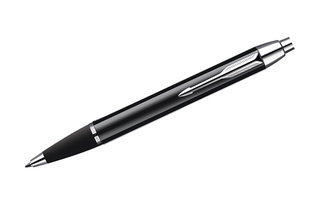 Długopis Parker IM czarny z wykończeniem w kolorze srebrnym