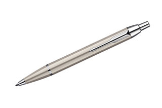 Długopis Parker IM metal szczotkowany z wykończeniem w kolorze srebrnym