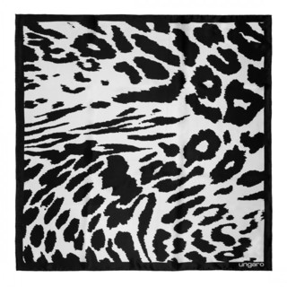 Jedwabny szal Lina White & Black