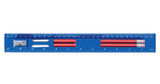 Linijka 30 cm z ołówkami, gumką i temperówką - niebieska